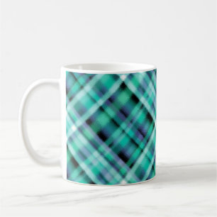 Seamless chequered plaid tartan blue greeb navy pa coffee mug