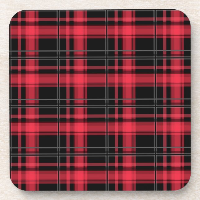 Seamless chequered plaid tartan lined striped patt coaster (Front)
