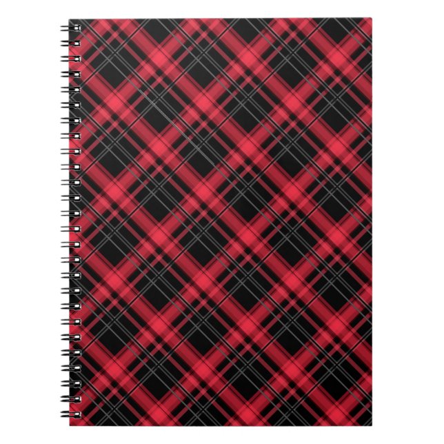 Seamless chequered plaid tartan lined striped patt notebook (Front)