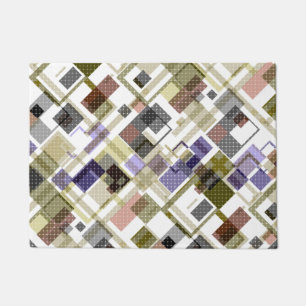 Seamless chequered plaid tartan pattern green brow doormat