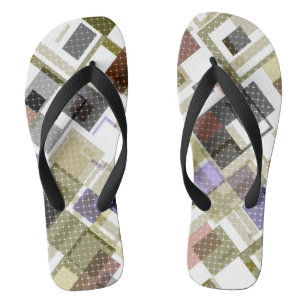 Seamless chequered plaid tartan pattern green brow jandals