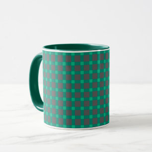 Seamless chequered plaid tartan scottish green gra mug