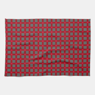 Seamless chequered plaid tartan scottish red grey tea towel