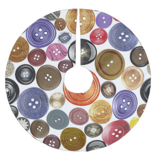 Seamless Chic: High-Res Button Set Brushed Polyester Tree Skirt