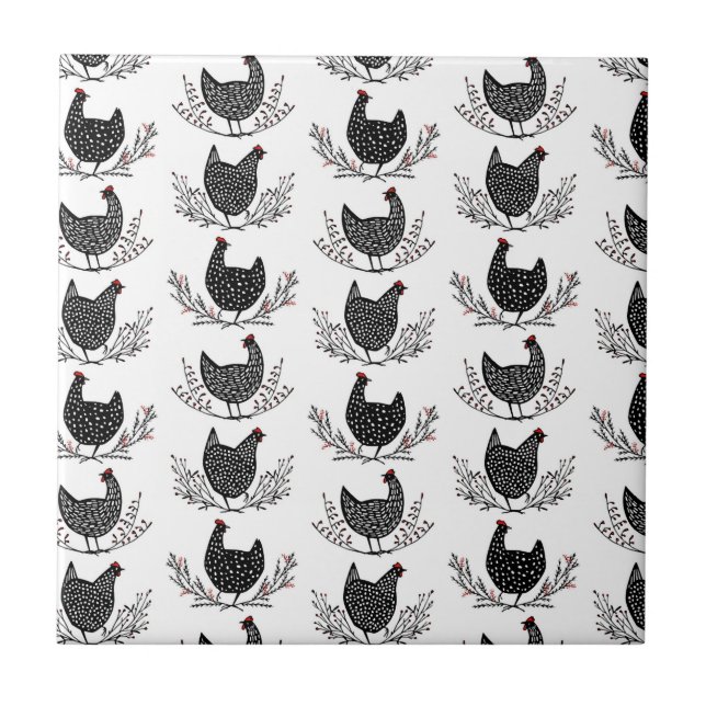 Seamless chicken pattern tile (Front)