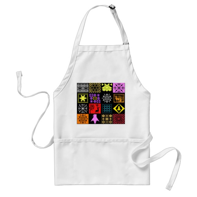 Seamless Christmas elements geometrical snowflake Standard Apron (Front)