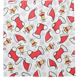 Seamless Christmas pattern, festive design. Shower Curtain