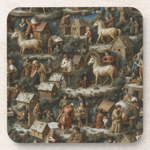 Seamless Christmas Pattern  Vintage Coaster
