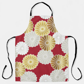 Seamless chrysanthemum pattern in the Japanese tra Apron