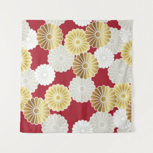 Seamless chrysanthemum pattern in the Japanese tra Tapestry