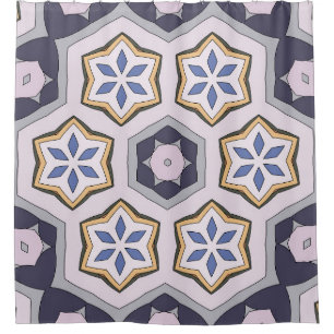 Seamless circular vintage pattern. Coloured decora Shower Curtain