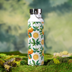 Seamless Citrus Grove Lemon & Orange Pattern Wat Water Bottle