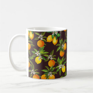Seamless citrus pattern. Hand drawn vintage illust Coffee Mug