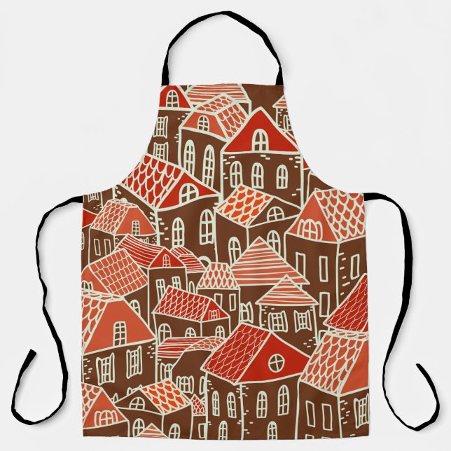 Seamless city pattern in apron (Front)