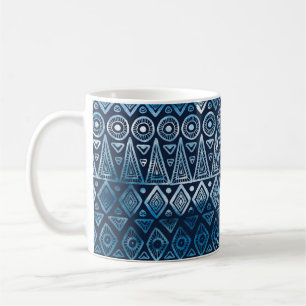 Seamless classic blue ethnic pattern coffee mug