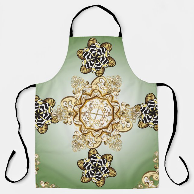 Seamless classic vintage golden pattern. Vintage i Apron (Front)