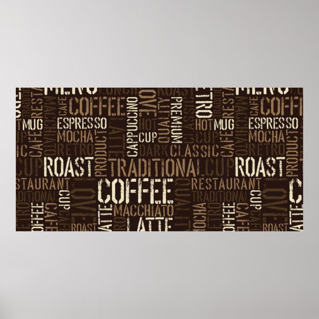 Seamless coffee experience pattern poster (Front)
