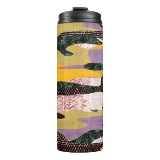 Seamless collage in camo shapes vivid montage. Hig Thermal Tumbler