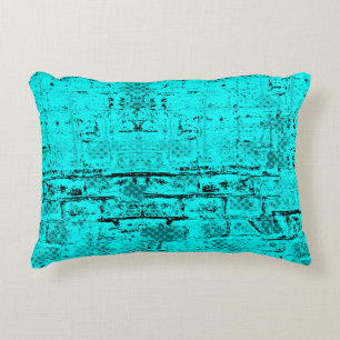 Seamless color grunge turquoise. Halftone elements Decorative Cushion