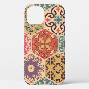 Seamless colorful patchwork tile with Islam, Arabi iPhone 12 Case