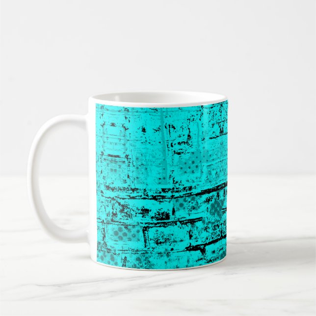 Seamless colour grunge turquoise. Halftone element Coffee Mug (Left)