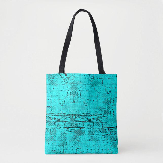 Seamless colour grunge turquoise. Halftone element Tote Bag (Front)