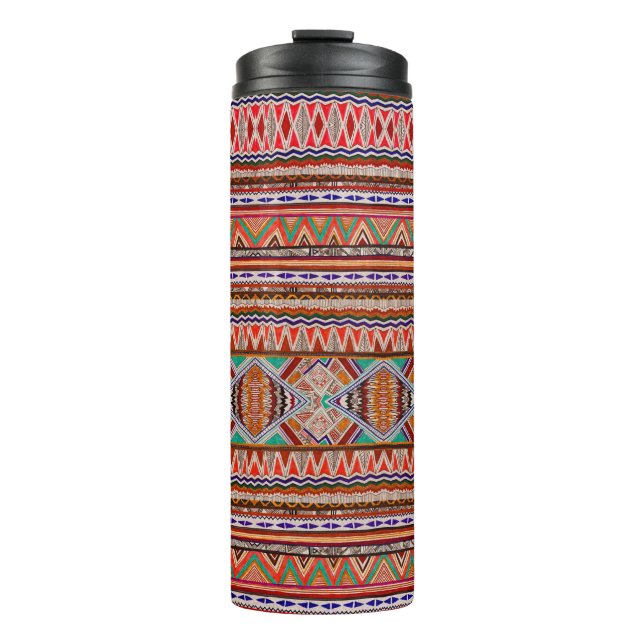 Seamless colourful abstract pattern thermal tumbler (Front)