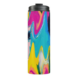 Seamless colourful abstract pattern, watercolor wa thermal tumbler