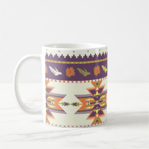 Seamless colourful aztec pattern coffee mug