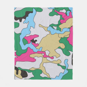Seamless colourful camouflage background pattern. fleece blanket