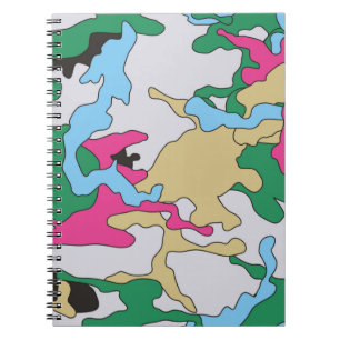 Seamless colourful camouflage background pattern. notebook