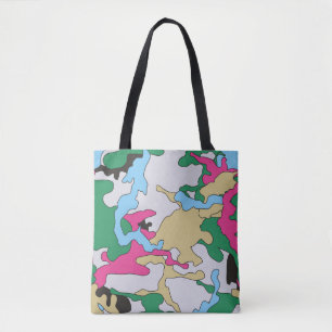 Seamless colourful camouflage background pattern.  tote bag