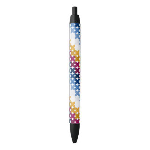 Seamless colourful cross stitch pattern black ink pen