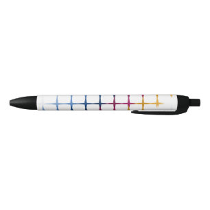 Seamless colourful cross stitch pattern black ink pen