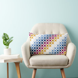 Seamless colourful cross stitch pattern lumbar cushion