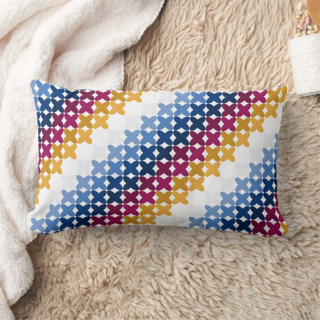 Seamless colourful cross stitch pattern lumbar cushion (Blanket)