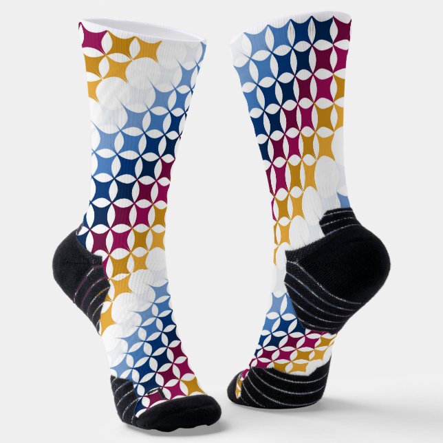 Seamless colourful cross stitch pattern socks (Angled)