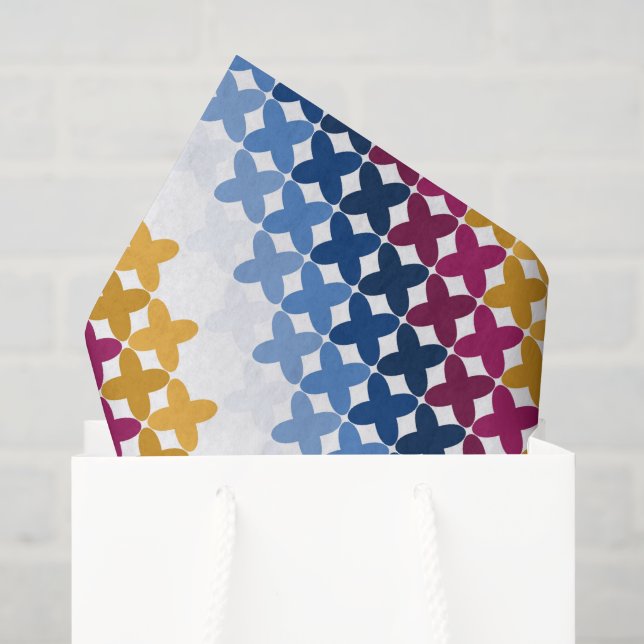 Seamless colourful cross stitch pattern tissue paper (Gift Bag)