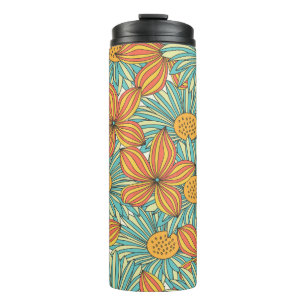 Seamless colourful floral pattern design thermal tumbler
