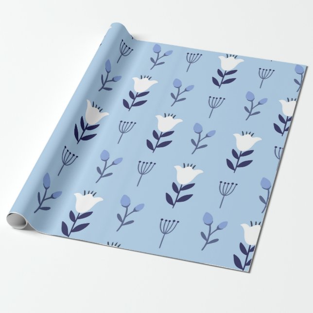 Seamless colourful floral pattern with wild flower wrapping paper (Unrolled)