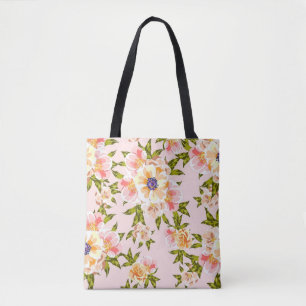 Seamless Colourful Floral Patterns Tote Bag