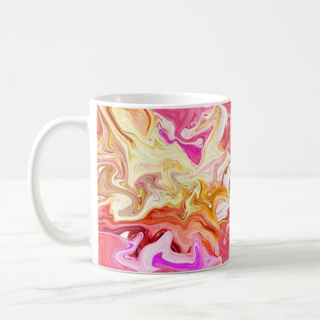 Seamless colourful marble texture, abstract patter coffee mug (Left)