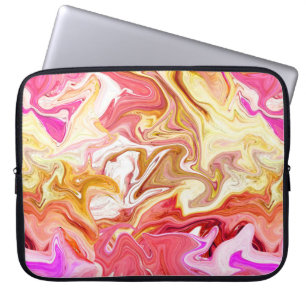 Seamless colourful marble texture, abstract patter laptop sleeve