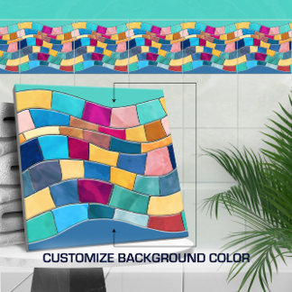 Seamless Colourful Mosaic Wave Tile