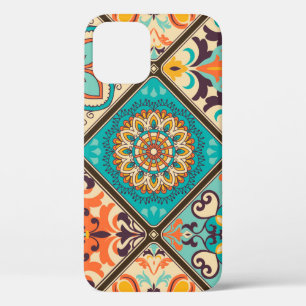 Seamless colourful patchwork tile with Islam, Arab iPhone 12 Case