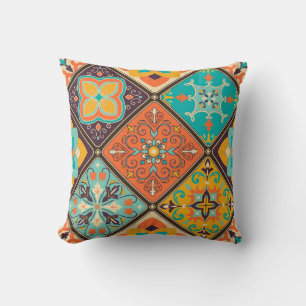 Seamless colourful patchwork tile with Islam, Arab Cushion