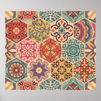 Seamless colourful patchwork tile with Islam, Arab