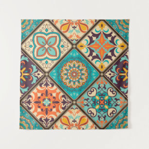 Seamless colourful patchwork tile with Islam, Arab Tapestry