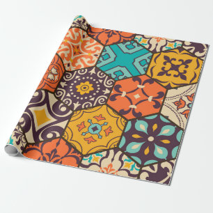Seamless colourful patchwork tile with Islam, Arab Wrapping Paper