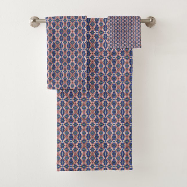 Seamless colourful pattern bath towel set (Insitu)